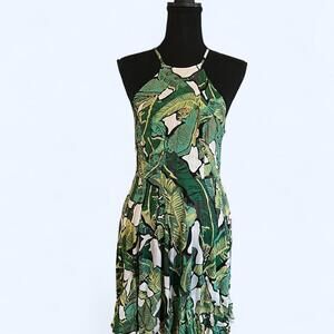 Lulu’s Vintage Y2K tropical print halter dress Size Small